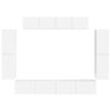 vidaXL Meuble TV 8 pcs Blanc brillant