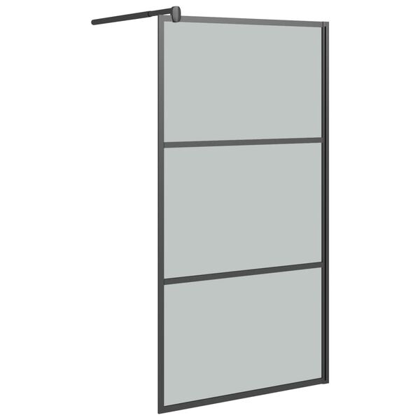 vidaXL Paroi de douche 100x195 cm Verre ESG fonc&eacute; Noir