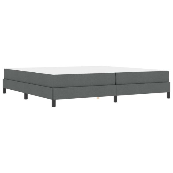 vidaXL Lit &agrave; ressorts avec matelas Gris fonc&eacute; 200 x 200 cm tissu