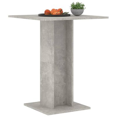 vidaXL Table de bistro Gris béton 60x60x75 cm Bois d'ingénierie