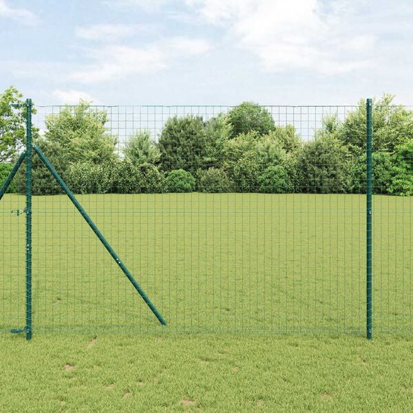 vidaXL Clôture Euro Vert 1.5 x 10 m Fer revêtu de PVC