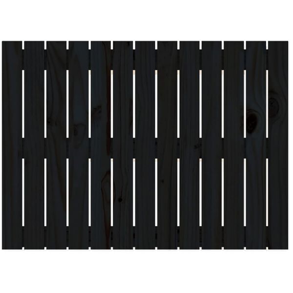 vidaXL T&ecirc;te de lit murale Noir 82,5x3x60 cm Bois massif de pin