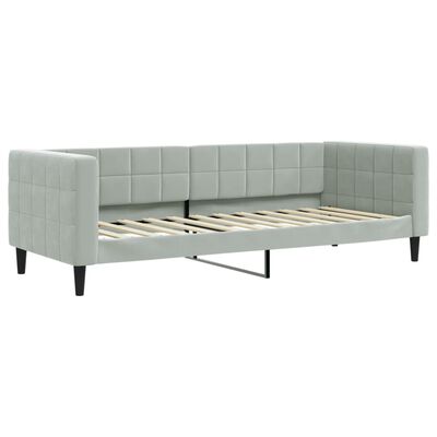 vidaXL Lit de jour avec gigogne sans matelas gris clair 90x200 cm