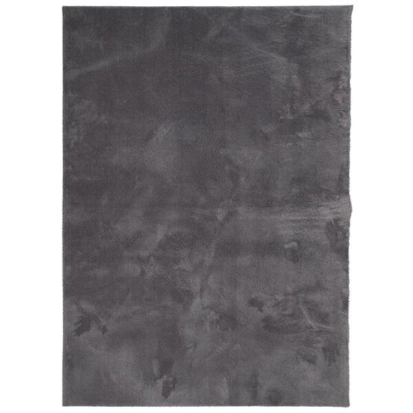 vidaXL Tapis HUARTE &agrave; poils courts doux lavable anthracite 200x280 cm