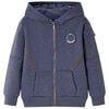 Sweat-shirt &agrave; capuche fermeture &eacute;clair enfants bleu fonc&eacute; m&eacute;lang&eacute; 128