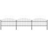 vidaXL Cl&ocirc;ture de jardin avec dessus en forme de lance en acier 504 x 125 cm Noir