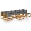 vidaXL Salon de jardin 8 pcs avec coussin Bois d'acacia solide