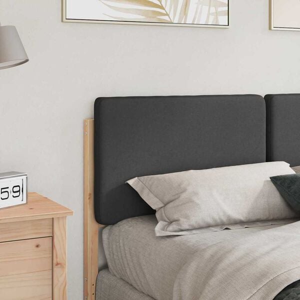 vidaXL T&ecirc;te de lit capitonn&eacute;e Brun et gris fonc&eacute; 150 cm Pin massif