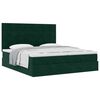 vidaXL Cadre de lit ottoman avec matelas vert fonc&eacute; 200x200 cm velours