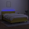 vidaXL Sommier &agrave; lattes de lit avec matelas LED Vert 140x200 cm Tissu