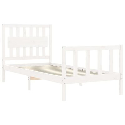 vidaXL Cadre de lit sans matelas blanc 90x200 cm bois de pin massif