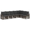 vidaXL Ensemble de canap&eacute; de jardin 7 pc Gris polyrotin