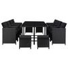 vidaXL Ensemble &agrave; manger d'ext&eacute;rieur 13 pcs coussins R&eacute;sine tress&eacute;e