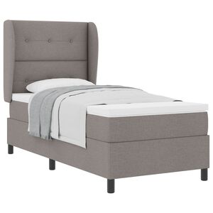 vidaXL Lit &agrave; ressorts avec matelas Taupe 80 x 200 cm tissu