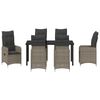 vidaXL Ensemble de salle &agrave; manger pour jardin 7 pcs Gris polyrotin