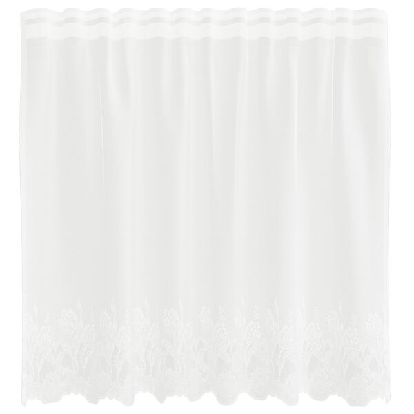 vidaXL Rideau en Dentelle Floral Blanc 100 x 150 cm Polyester