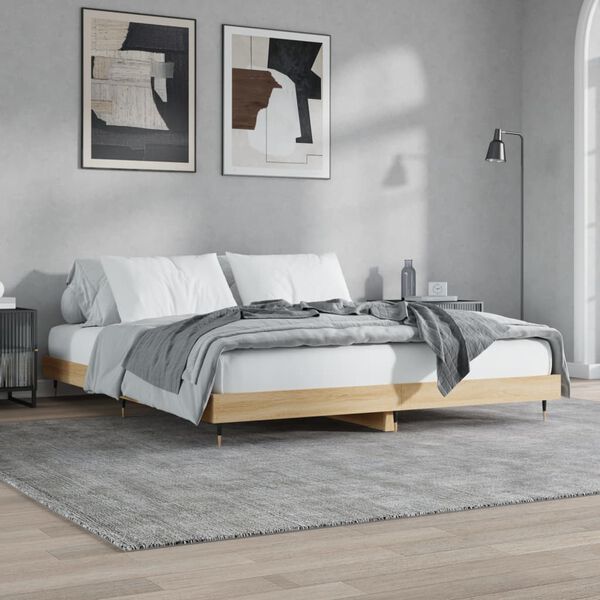 vidaXL Cadre de lit sans matelas ch&ecirc;ne sonoma 120x200 cm