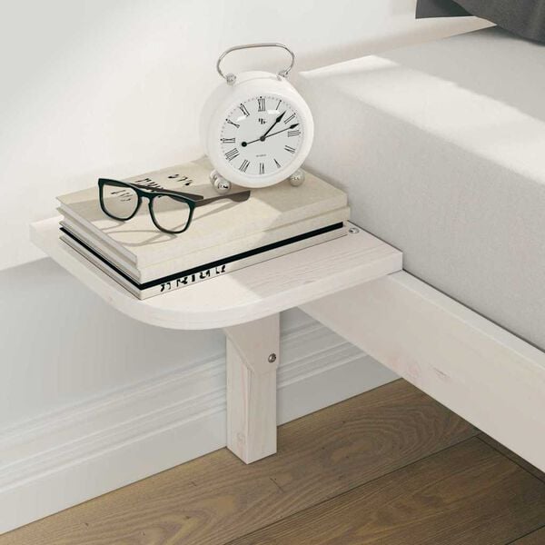 vidaXL Cadre de lit avec tables de chevet Blanc 180 x 220 cm