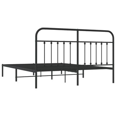 vidaXL Cadre de lit métal sans matelas avec tête de lit noir 183x213cm