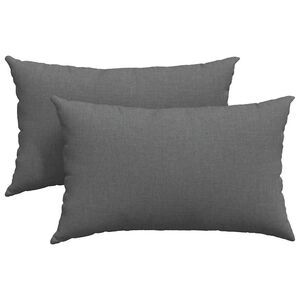 vidaXL Coussins de canap&eacute; 2 pc tissu Gris fonc&eacute; 50 x 30 cm
