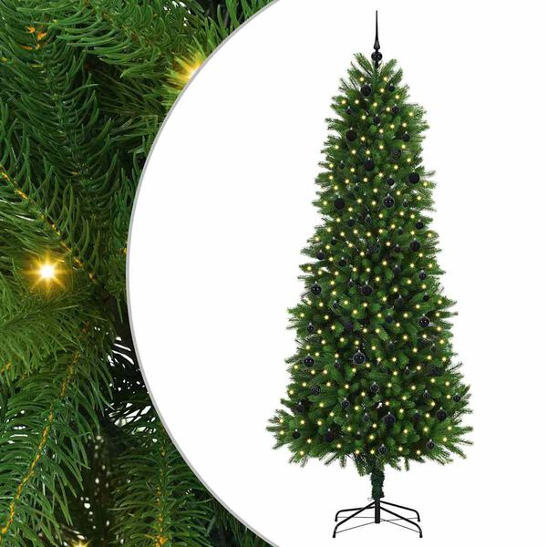 vidaXL Sapin de No&euml;l avec 300 LED avec support Vert 240 cm PE