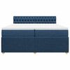 vidaXL Sommier &agrave; lattes de lit avec matelas Bleu 200x200 cm Tissu