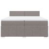 vidaXL Sommier &agrave; lattes de lit avec matelas Taupe 200x200 cm Tissu