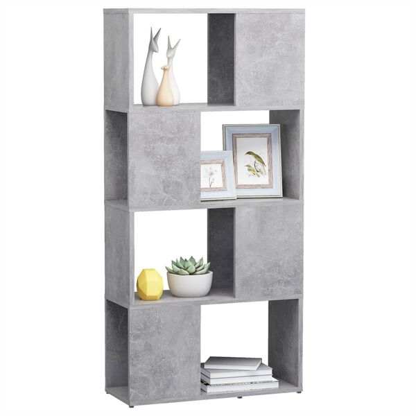 vidaXL Bibliothèque/Séparateur de pièce Gris béton 60x24x124,5 cm
