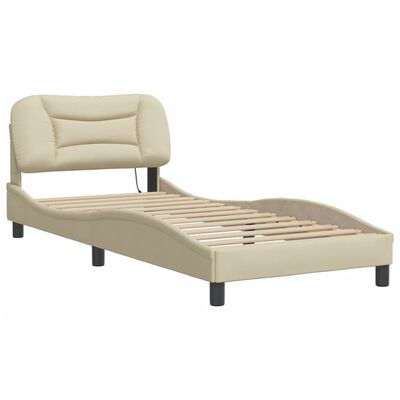 vidaXL Cadre de lit sans matelas crème 90x190 cm tissu