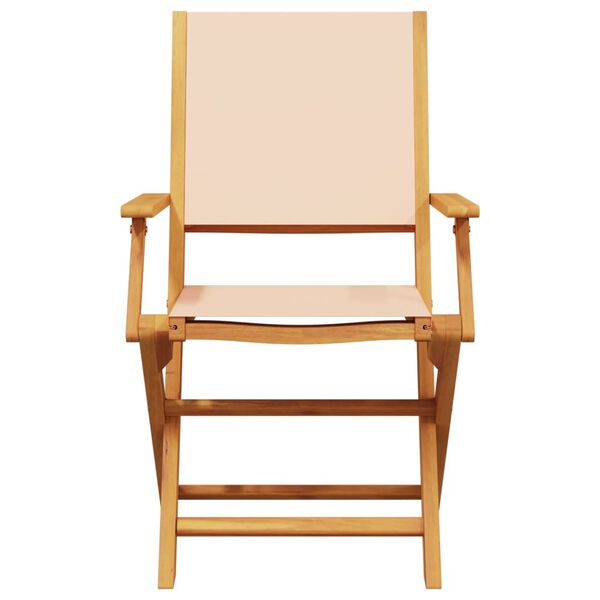 vidaXL Chaises de jardin pliantes lot de 6 beige tissu et bois massif