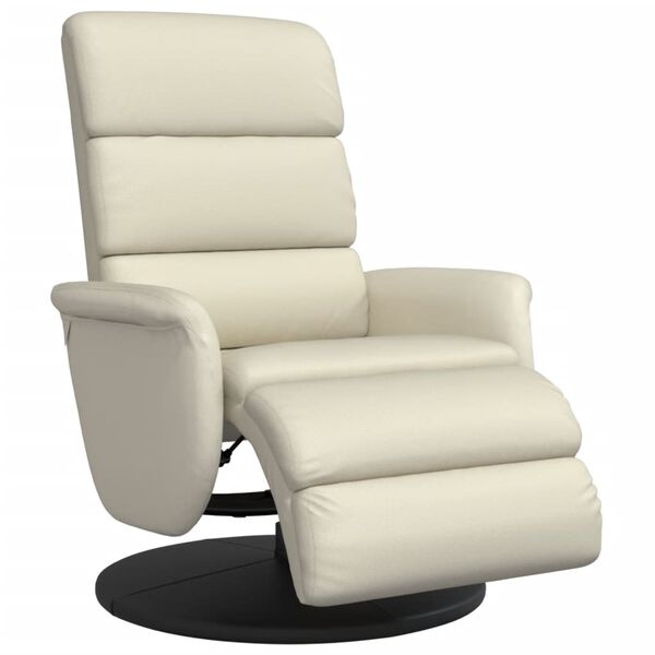 vidaXL Fauteuil inclinable avec repose-pieds cr&egrave;me similicuir