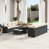 vidaXL Ensemble de canap&eacute; de jardin 11 pcs Noir Poly rotin