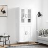 vidaXL Buffet haut Blanc brillant 69,5x34x180 cm Bois d'ing&eacute;nierie