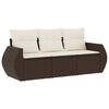 vidaXL Salon de jardin avec coussins 3 pcs marron r&eacute;sine tress&eacute;e