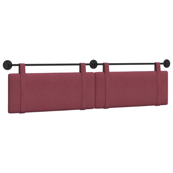 vidaXL T&ecirc;te de lit suspendue Uni Bordeaux 210 x 55 x 5 cm tissu