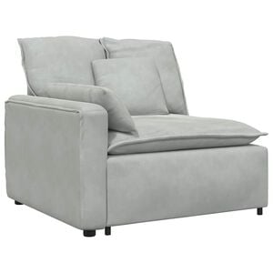 vidaXL Module d'extr&eacute;mit&eacute; d'accoudoir de canap&eacute; modulaire avec coussins gris clair 100 cm