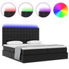 vidaXL Lit avec rangement et LED Noir 200 x 200 cm Simili cuir