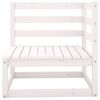 vidaXL Salon de jardin 5 pcs Blanc Bois de pin massif