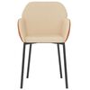 vidaXL Chaises &agrave; manger lot de 2 cr&egrave;me tissu et similicuir
