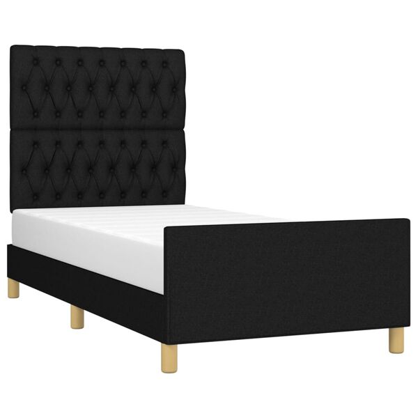 vidaXL Cadre de lit sans matelas noir 100x200 cm tissu