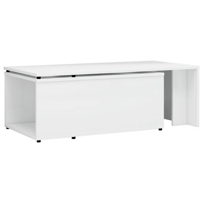 vidaXL Table basse Blanc brillant 150x50x35 cm Bois d’ingénierie
