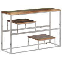 vidaXL Table console argenté inox et bois de récupération massif
