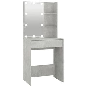 vidaXL Coiffeuse avec LED Gris b&eacute;ton 60x40x140 cm