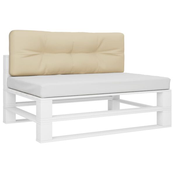 vidaXL Coussin de palette beige 120x40x12 cm tissu