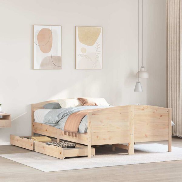 vidaXL Cadre de lit sans matelas 135x190 cm bois de pin massif