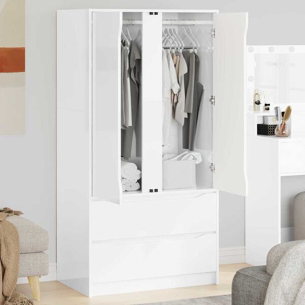 vidaXL Cabinet de salle de bain Blanc brillant 79,5 x 49 x 156 cm