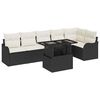 vidaXL Ensemble de canap&eacute; de jardin 7 pcs Noir Poly Rattan