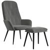 vidaXL Chaise de relaxation avec repose-pied Gris fonc&eacute; Velours