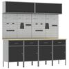 vidaXL Ensemble de placards de travail avec tiroir 10 pc Noir