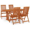 vidaXL Ensemble &agrave; manger de jardin 5 pcs Bois d'eucalyptus massif